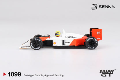 Mini GT 1:64 McLaren MP4/4 #12 Ayrton Senna 1988 Japanese Grand Prix Winner (With Marlboro Decal Stickers) (MGT01099-CH)