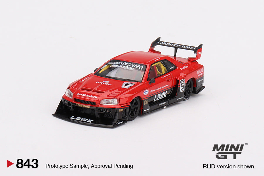 Mini GT 1:64 Nissan LB-ER34 Super Silhouette SKYLINE Red/Black (MGT-00843-CH)