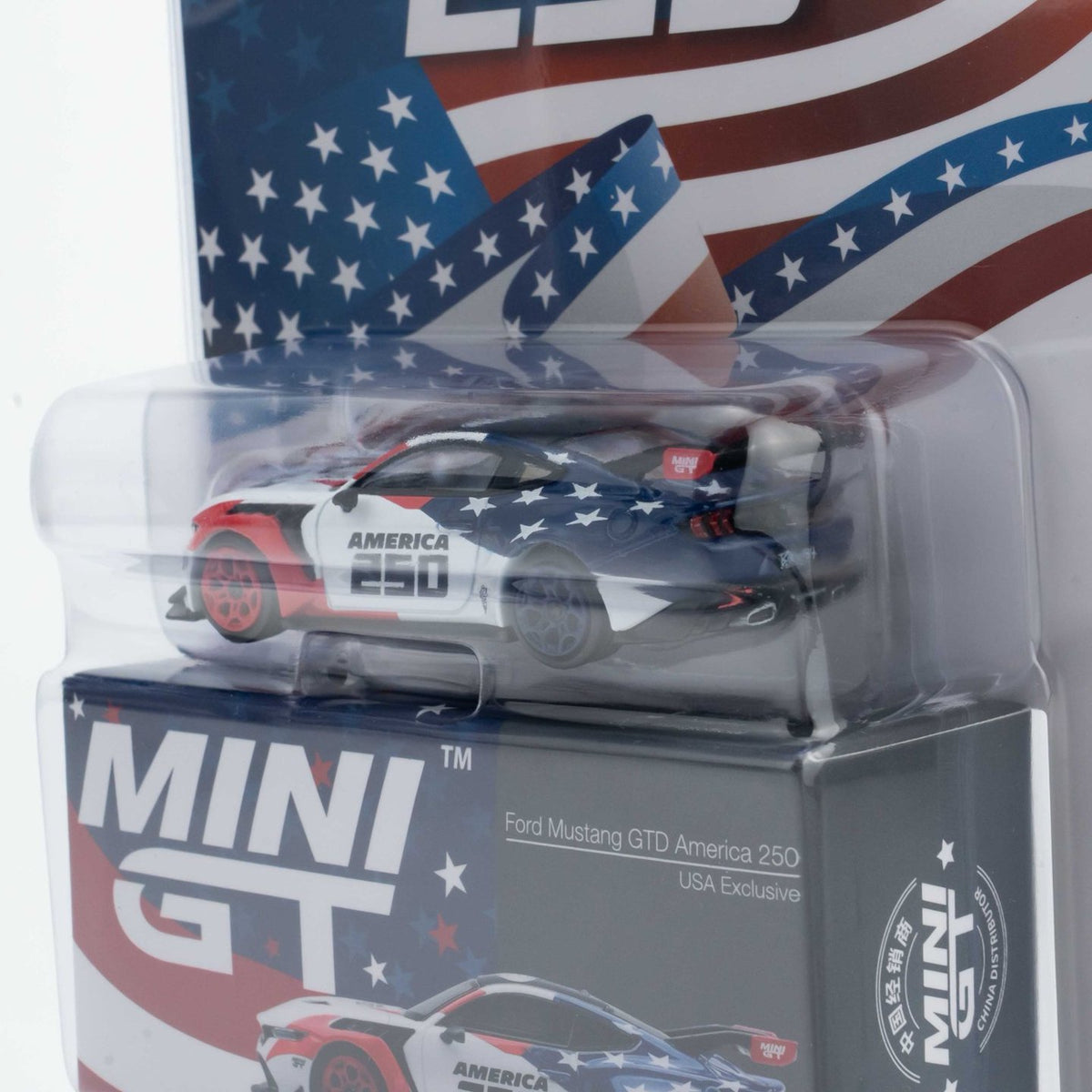 Mini GT 1:64 Ford Mustang GTD America 250 USA Exclusive (MGT01301-BLCH)