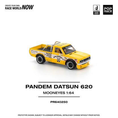 Pop Race 1/64 PANDEM Datsun 620 Pick Up Truck Mooneyes Openable Front Hood Detailed Engine (PR640250)