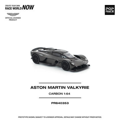Pop Race 1:64 Aston Martin Valkyrie Carbon Opening Rear Hood Detailed Engine (PR640353)