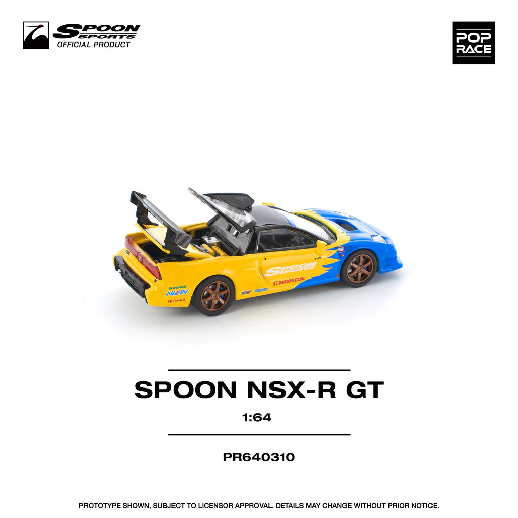 Pop Race 1:64 Honda Spoon NSX-R GT Opening Hood Detailed Engine Spoon Official Licensed (PR640310)