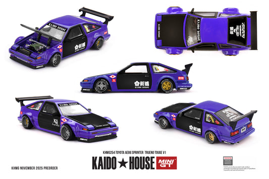 Mini GT x KAIDOHOUSE 1:64 Toyota AE86 Sprinter Trueno TOUGE V1 (KHMG254)