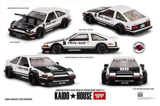 Mini GT 1:64 Toyota AE86 Sprinter Trueno Kaido Street V1 Kaidohouse (KHMG180)