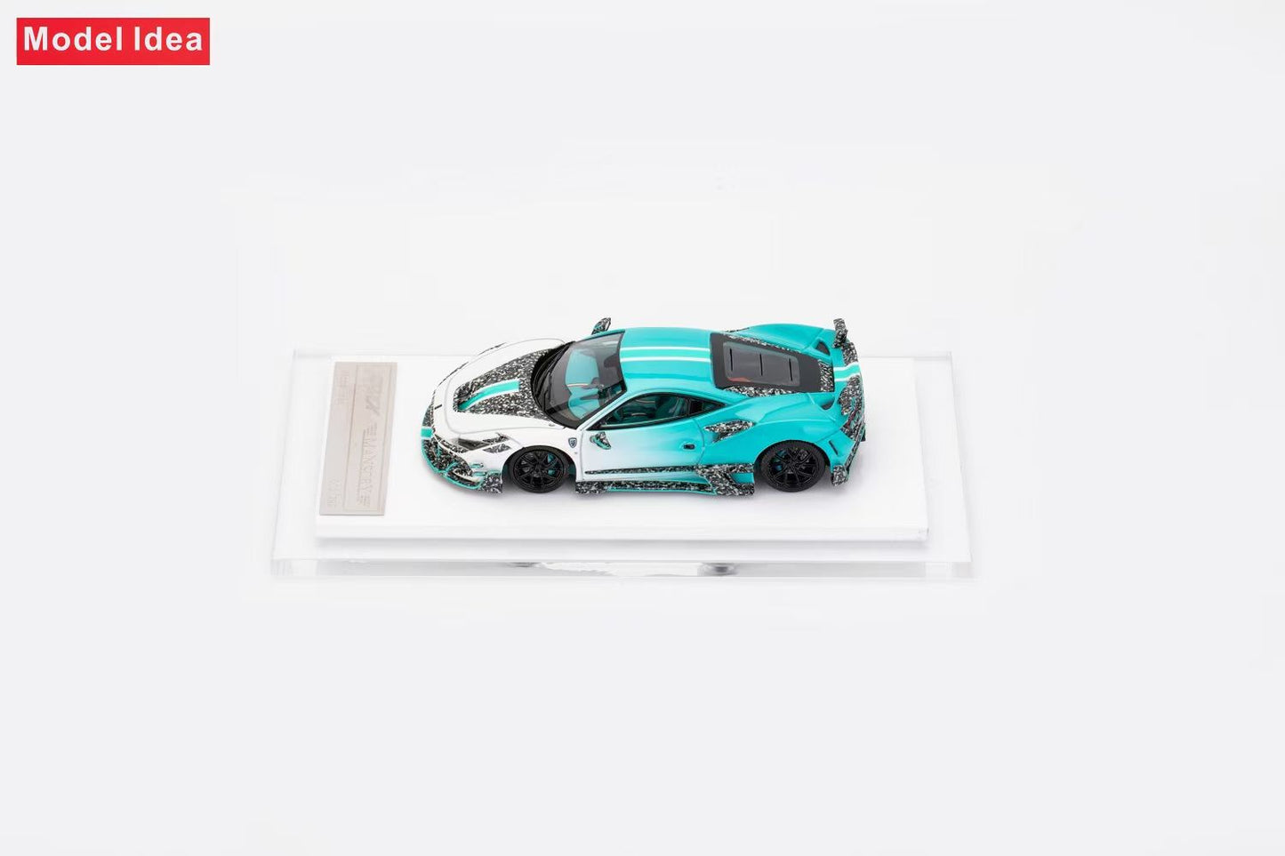 [Premium Resin Model] Model Idea 1:64 Ferrari F8 Tributo Mansory Custom F8XX Blue White Limited to 299 Pieces