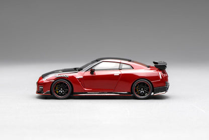 Motorhelix 1:64 Nissan GT-R R35 Special Edition 2022 NISMO Vibrant Red Openable Front Hood Detailed Engine Official Licensed (Premium Box Packaging)