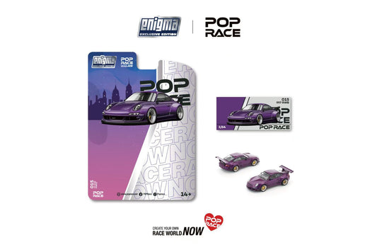 Pop Race X Enigma 1:64 Porsche RWB 997 GT Wing Purple in Blister Packaging (PRE015)