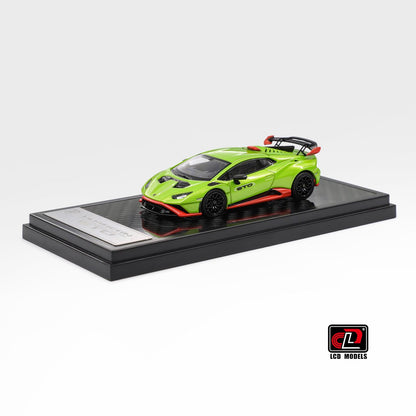 LCD Model 1:64 Lamborghini Huracan STO Green Openable Engine Hood with Detailed Engine Lamborghini Official Licensed