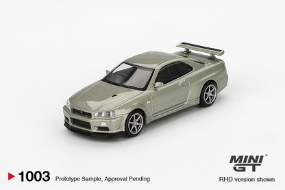Mini GT 1:64 Nissan Skyline GT-R (R34) V-Spec II Nür Millenium Jade (MGT01003-CH)