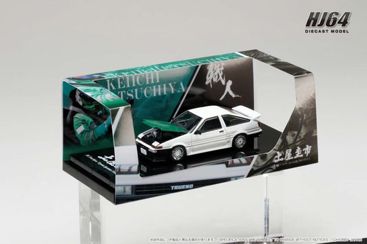 Hobby Japan 1:64 Toyota Sprinter Trueno GT Apex AE86 DORI DORI MESH WHEEL DRIFT KING Openable Front Hood with Detailed Engine Toyota Official Licensed (HJ646052BDK)