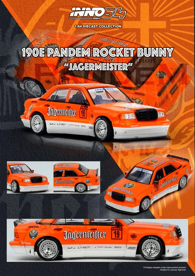 INNO64 1:64 PANDEM ROCKET BUNNY 190E JAGERMEISTER (IN64-190EP-JGMT)