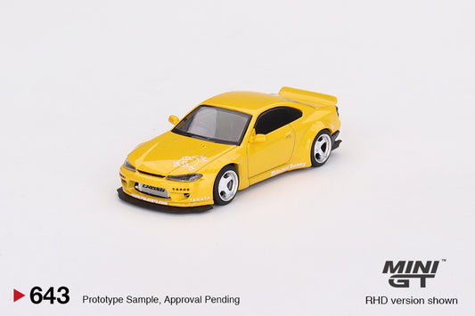 Mini GT 1:64 Nissan Silvia (S15) Rocket Bunny Bronze Yellow RHD (MGT00643-CH)