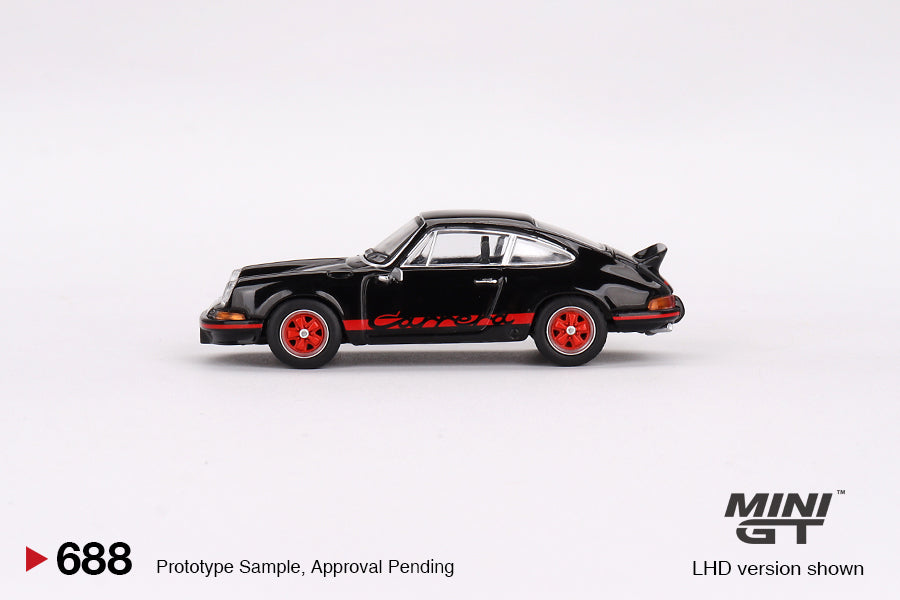 Mini GT 1:64 Porsche 911 Carrera RS 2.7 Black with Red Livery LHD (MGT00688-CH)