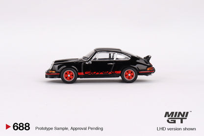 Mini GT 1:64 Porsche 911 Carrera RS 2.7 Black with Red Livery LHD (MGT00688-CH)