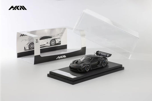 HKM 1:64 911 (992) GT3 R Rennsport Single Seat Track Edition Brumos Spoiler Black Carbon