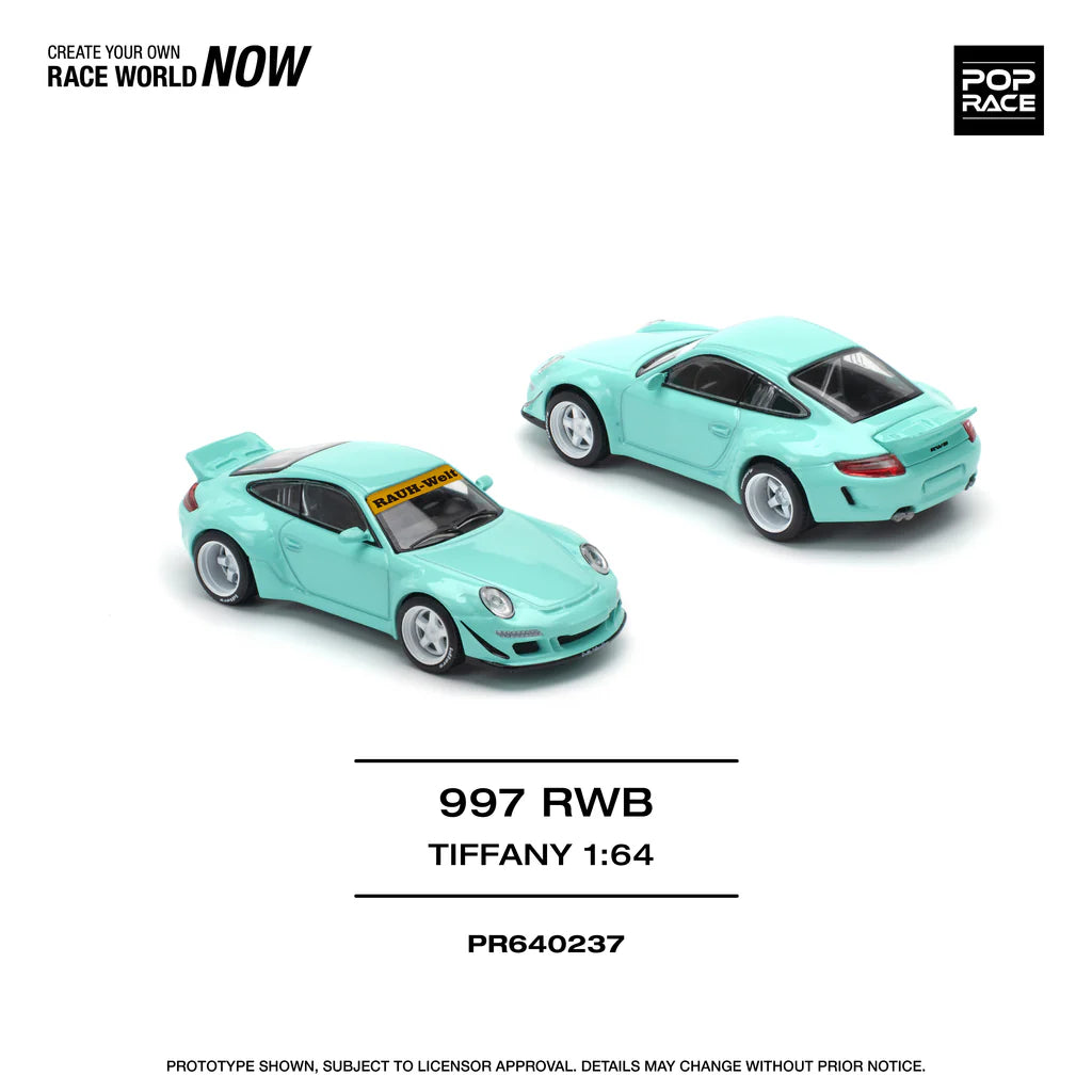 Pop Race 1:64 Porsche RWB 997 Tiffany Blue (PR640237)