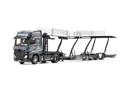 Shadow Pro 1:64 Actros 4X2 Sattelzugmaschine Double Deck Trailer Truck Black Bird Works Supply (617)