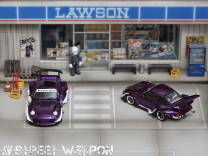 Street Weapon 1/64 Porsche RWB 993 Flash Purple High Tail Spoiler Edition (Option B)