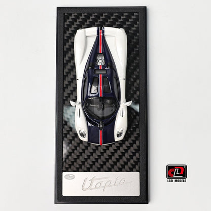LCD 1:64 Pagani Utopia White Blue Carbon Official Licensed