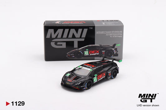 Mini GT 1:64 Lamborghini Huracán GT3 EVO2 #45 No. 45 DEX Imaging  2024 IMSA Daytona 24 Hrs (MGT01129-CH)