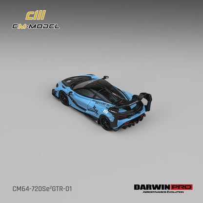 CM Model 1:64 McLaren DARWIN PRO 720Se² GTR Unchained Blue - McLaren Official Licensed
