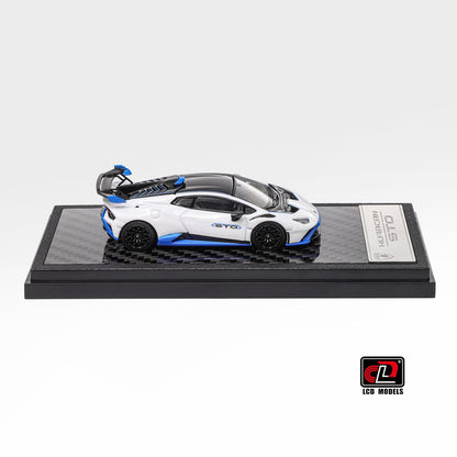 LCD Model 1:64 Lamborghini Huracan STO White Openable Engine Hood with Detailed Engine Lamborghini Official Licensed