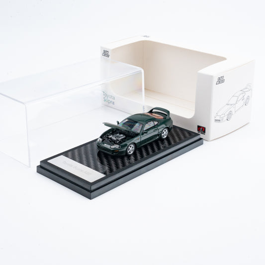 LCD 1:64 Toyota Supra Mk4 A80 Green Official Licensed Openable Front Hood Detailed Engine