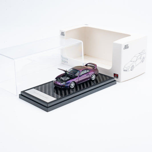 LCD 1:64 Toyota Supra Mk4 A80 Chameleon Purple Official Licensed Openable Front Hood Detailed Engine