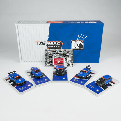 Tarmac Works 1:64 10th Anniversary Box Set - 5 Model Cars + Tarmac Cards