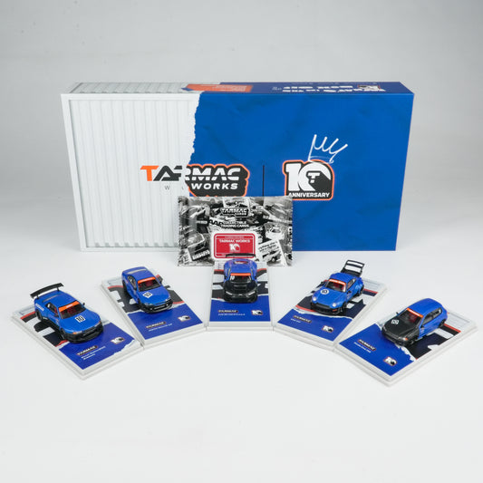 Tarmac Works 1:64 10th Anniversary Box Set - 5 Model Cars + Tarmac Cards