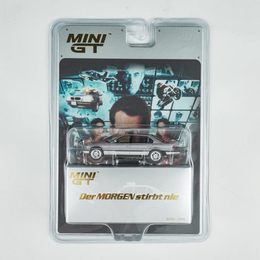 Mini GT 1:64 BMW 750IL "Tomorrow Never Dies" in Blaster Packaging German Version (MGT00902-007G)