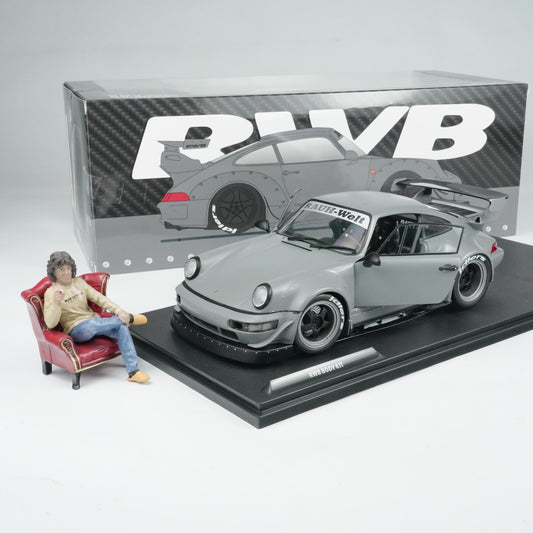 [1:18 LARGE SCALE] Solido 1:18 Porsche RWB BODYKIT NARDO GREY 2024 With Akira Nakai Figure (RWB's Boss) Openable Doors Turnable Front Wheels Limited 4000 Units