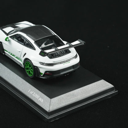 MINICHAMPS 1:64 PORSCHE 911 (992) GT3 RS 2023 WHITE W WEISSACH PACKAGE - TRIBUTE TO AMERICA  - EXCLUSIVE FOR CLDC