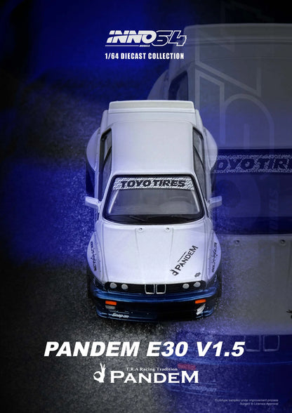 INNO64 1:64 BMW PANDEM E30 M3 Silver/Blue (IN64-E30P-SILBLU)