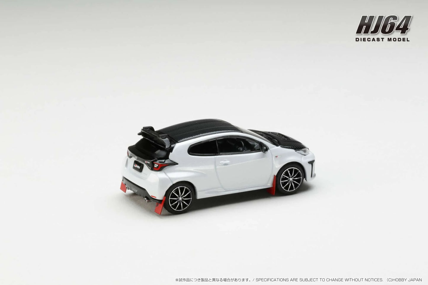 Hobby Japan 1:64 Toyota GRMN YARIS RALLY PACKAGE with GR Parts PLATINUM WHITE PEARL MICA