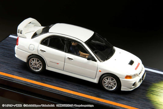 Hobby Japan 1:64 Mitsubishi Lancer RS Evolution Ⅳ Initial D Official Licensed Seiji Iwaki VS Takumi Fujiwara with Seiji Iwaki Figure Driving In The Car