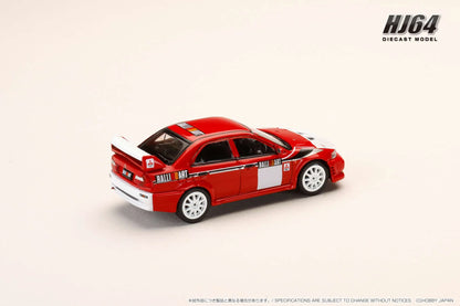 Hobby Japan 1:64 MITSUBISHI LANCER RS EVOLUTION 6 (CP9A) 2000 RALLIART RED Official Licensed (HJ643033RB)