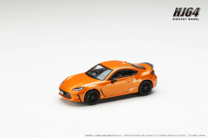 Hobby Japan 1:64 Toyota GR86 RZ 10th Anniversary Limited With Genuine Optional Rear Spoiler Flame Orange