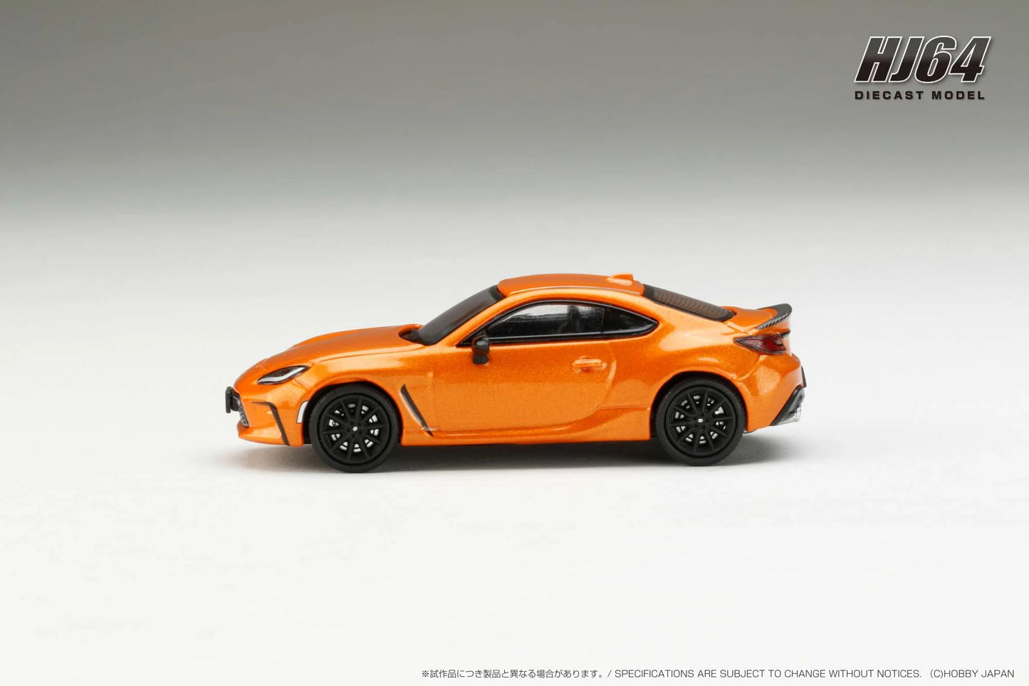 Hobby Japan 1:64 Toyota GR86 RZ 10th Anniversary Limited With Genuine Optional Rear Spoiler Flame Orange