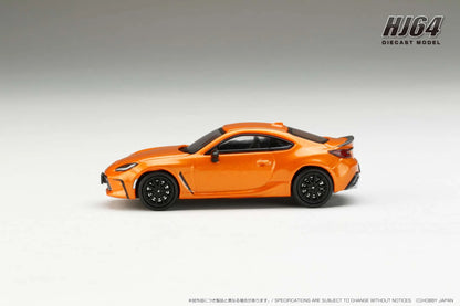 Hobby Japan 1:64 Toyota GR86 RZ 10th Anniversary Limited With Genuine Optional Rear Spoiler Flame Orange