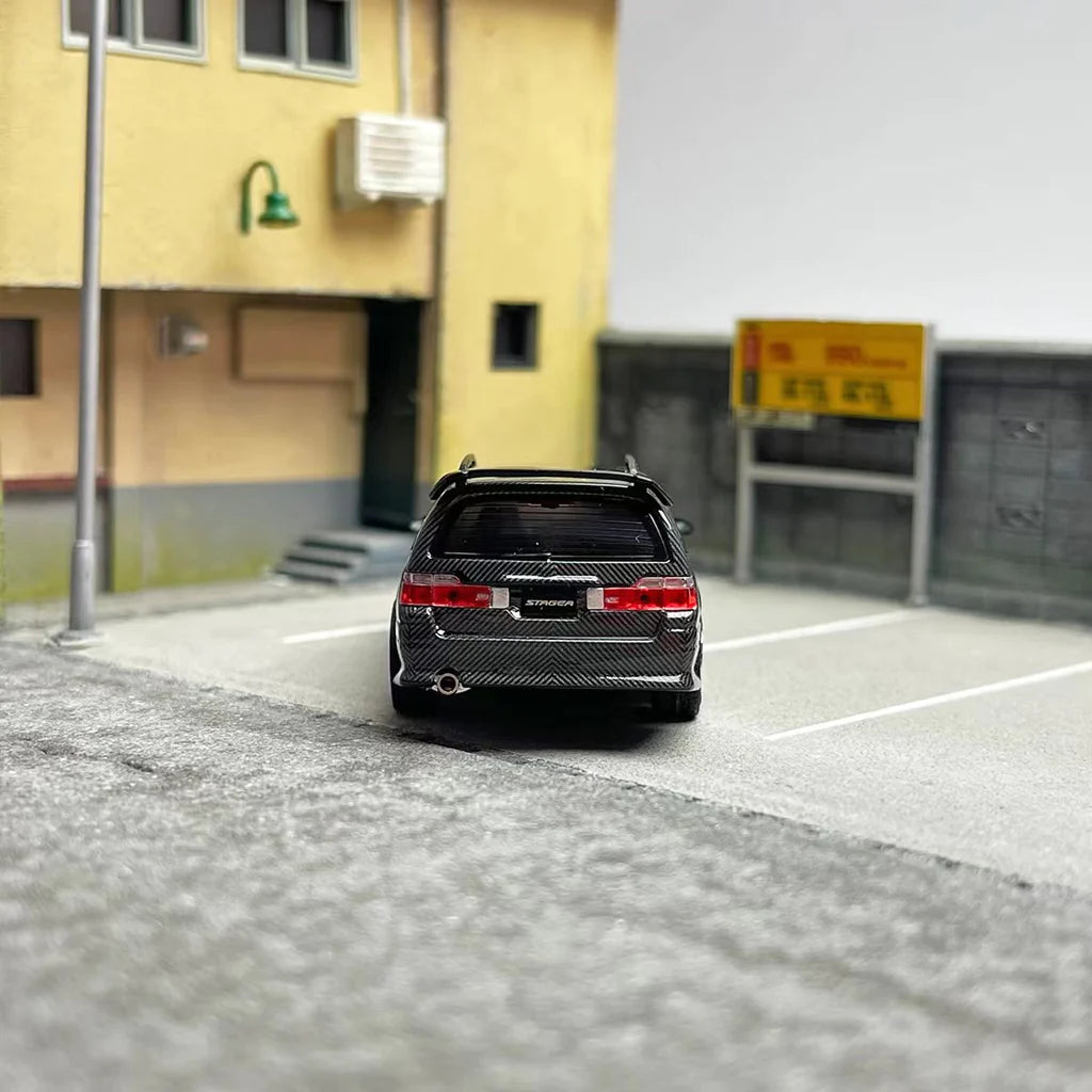 Zoom 1/64 Nissan Stagea Skyline GT-R R34 WC34 260RS Wagon Open Engine Bonnet - Full Carbon Black