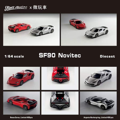 Stance Hunters 1:64 Ferrari SF90 Stradale Novitec Silver