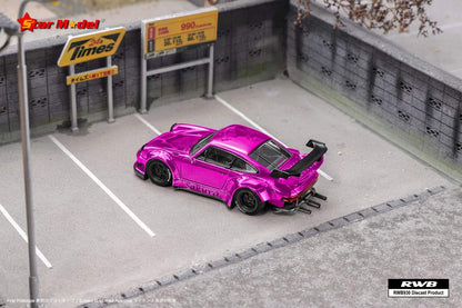 Star Model 1:64 Porsche RWB 930 GT Wing Spoiler Chrome Sakura Purple