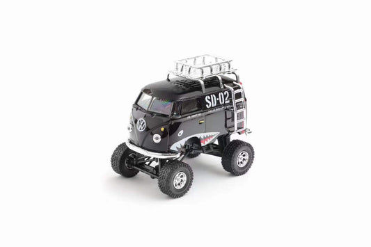 HY Model 1:64 Volkswagen T1 Kombi Camper Van Short Axis Egg Car Chrome Black Shark 4x4 Monster Truck Wheels