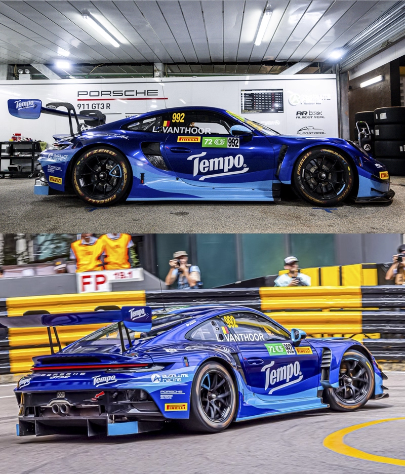 AR Box 1:64 Porsche 911 GT3 R Macau Grand Prix FIA GT World Cup 2025 #992 Tempo Porsche Official Licensed (630002111)