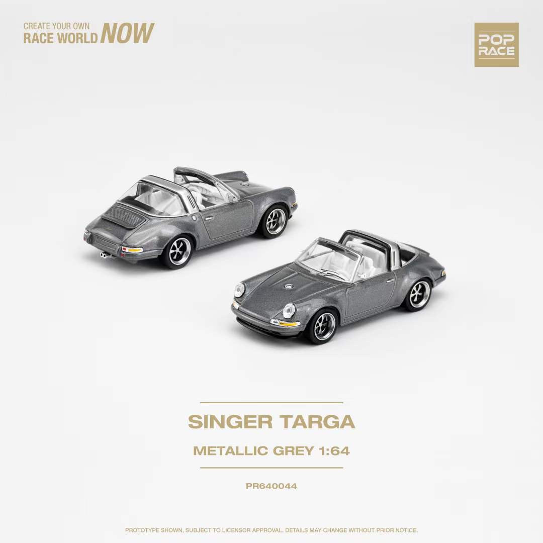 Pop Race 1:64 Porsche Singer Targa Metallic Grey (PR640044)