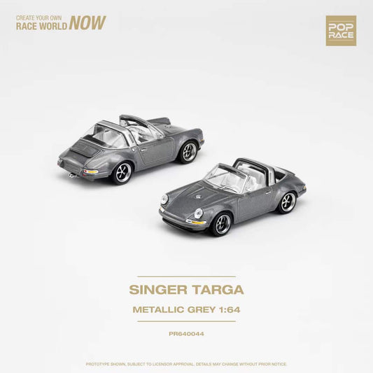 Pop Race 1:64 Porsche Singer Targa Metallic Grey (PR640044)