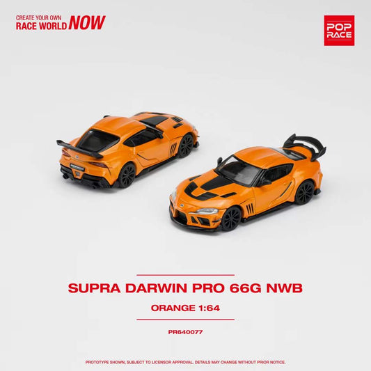 Pop Race 1:64Toyota Supra Darwin Pro 66G NWB Orange (PR640077)