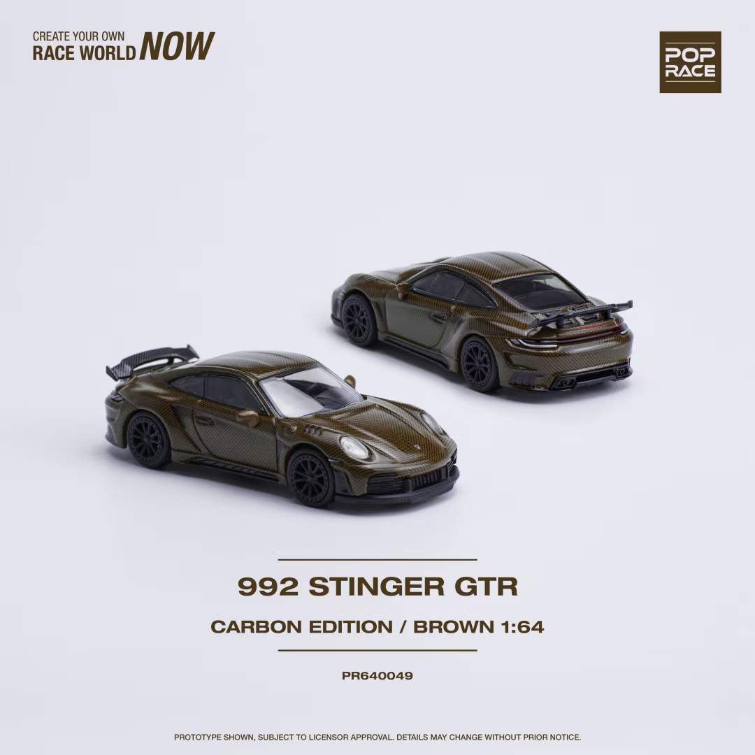 Pop Race 1:64 Porsche 992 Singer GTR Carbon Edition Brown (PR640049)