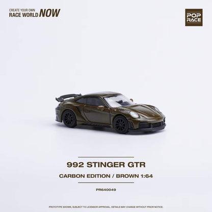 Pop Race 1:64 Porsche 992 Singer GTR Carbon Edition Brown (PR640049)